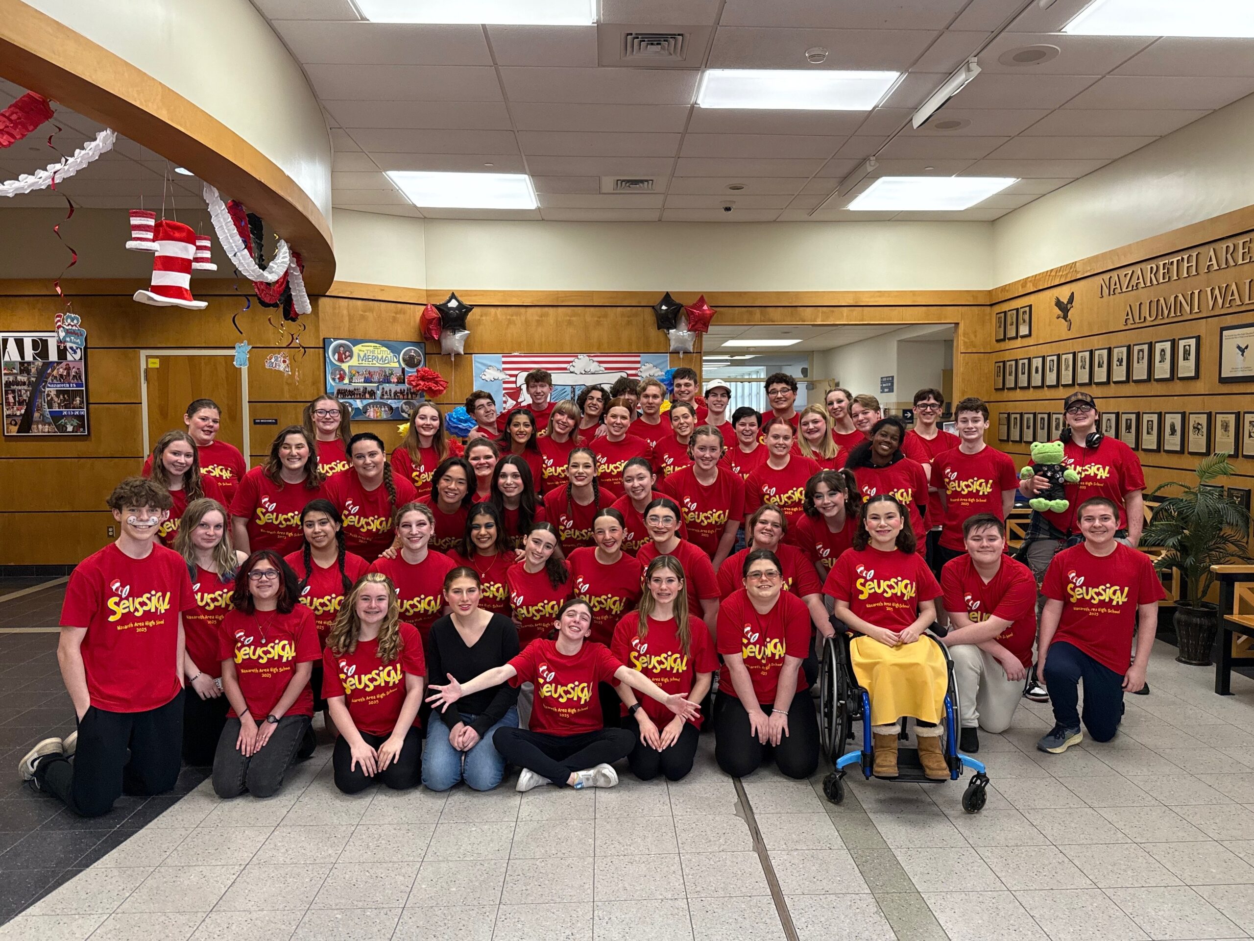 The Nazareth HS Theater Troupe collects and donates 2000 books as part of their community service for the Freddys